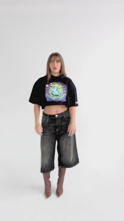 O MUNDO CROPPED TEE